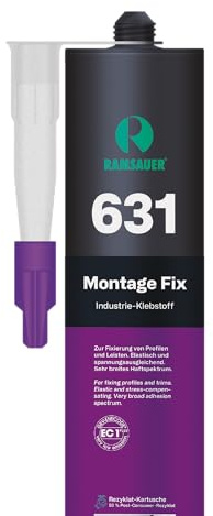 RAMSAUER 631 Montage Fix - 450g Kartusche, hochwertige Montage von Baumaterialien wie Holzwerkstoffe, Metall, Kunststoff, mineralische Untergründe, Abdichtung von Fugen, überstreichbar (Betongrau)