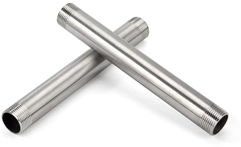 Raccordi per Tubi in Acciaio Inossidabile, 2 Pezzi 200mm 3/4 Maschio Tubo Filettato in Acciaio Inossidabile per Aria, Carburante, Tubi dell'acqua