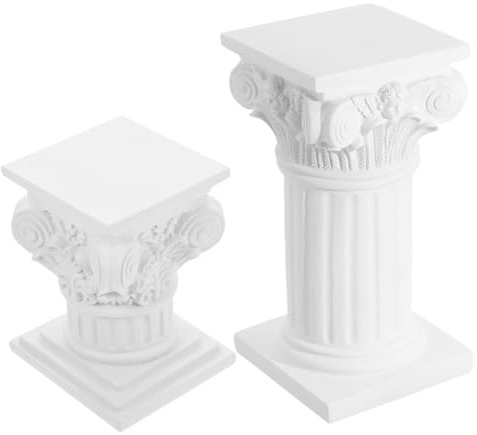 HOLIDYOYO 2pcs Roman Pillar Statue Decorative Column for Wedding Centerpieces Elegant Photo Prop for Ceremonies Vintage Design for Home Decor Versatile Candle Holder and Base