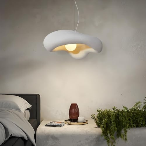 YUPIN Wabi-Sabi Wolken Hängeleuchte Für Esstisch Moderne E27 Pendelleuchte Aus Polystyrol Elegante Hängeleuchte Aus Innenbeleuchtung Für Wohnzimmer Esszimmer Schlafzimmer Kücheninsel(Weiß,30cm)