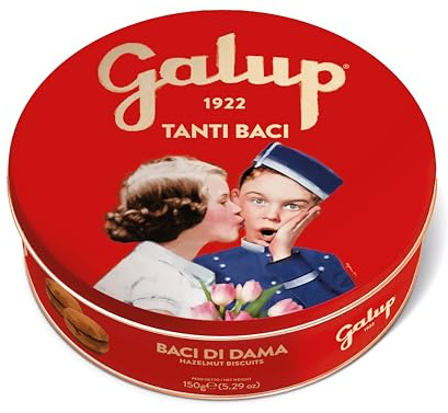 Baci di Dama Galup 150g in Latta Regalo - Biscotti al Burro e Nocciole con Cioccolato - Specialità Piemontese - Biscotti Secchi tradizionali