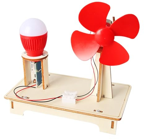 Kit turbina eolica in legno – Costruzione artigianale robusta, design compatto e facile da montare, giocattolo educativo creativo | Progetto scientifico per bambini 7 ai 14 anni Esperimento di fis