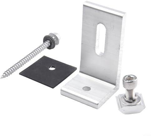 FACAIIO Support de montage en aluminium pour panneau solaire - Pied L pour toits inclinés - Hauteur réglable de 33 à 68 mm - Pour sous-structures de toit en étain