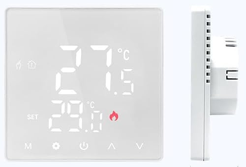 Zigbee Thermostat intelligent pour chauffage électrique au sol, programmable, économie d'énergie, application et commande vocale et télécommande, hub requis, fonctionne avec Alexa, 16 A.