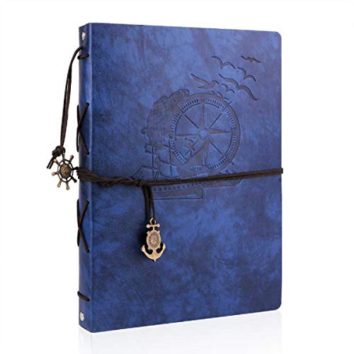 Minlna Album de Fotos DIY para Pegar Álbum Scrapbooking Libros de Firmas Cuero Vintage Originales Presente para Cumpleaños de la Navidad Boda para Las Mujeres Hombres