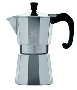 Caffettiera Moka 3 Tazze Alluminio, Miss Moka Prestige, Caffettiera Moka per Casa, Caffettiera Portatile per Viaggio, Tazze di Caffè, inclusa Guarnizione in Silicone