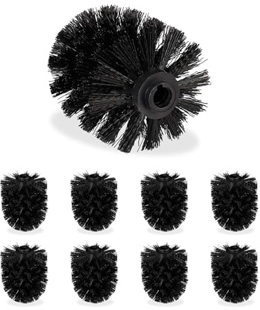 Relaxdays Ersatzbürstenkopf für Klobürste, 9er Set, Ersatz WC Bürstenkopf, Kunststoff, 12 mm Gewinde, D: 8 cm, Farbwahl