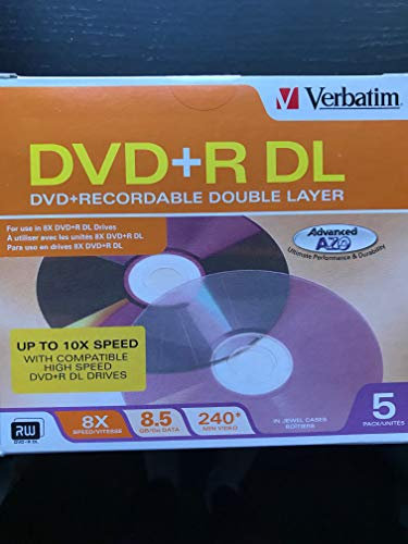 VERBATIM 95311 8.5GB 8X AZO DVD+R DLS, 5 pk avec Slim Cases Consumer Electronique