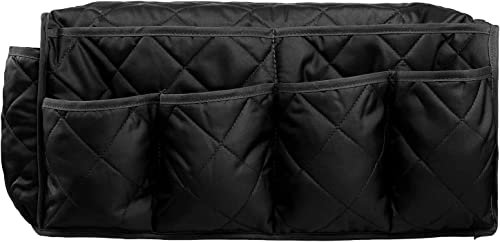 Armlehnen-Organizer mit 14 Taschen, Armlehnen-Schonbezüge für Liegestuhl, Sofa, Sessel, Organizer für Fernbedienung, Halterung, Handy, iPad, Aufbewahrung, Couch, Katzen, Schwarz