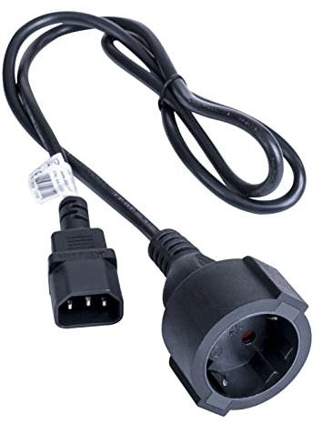 AKYGA AK-PC-13A Cable de alimentación Schuko de 3 Pines IEC C14 / EU CEE 7/4 15 1,0 m, Color Negro