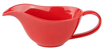 lesulety Sauciere Porzellan Kaum Tropfen Soßenkanne Einfach Zu Reinigen Sossenkanne Geschenke Für Die Familie Keramik Saucen Behälter Thermo Sauciere (Red)