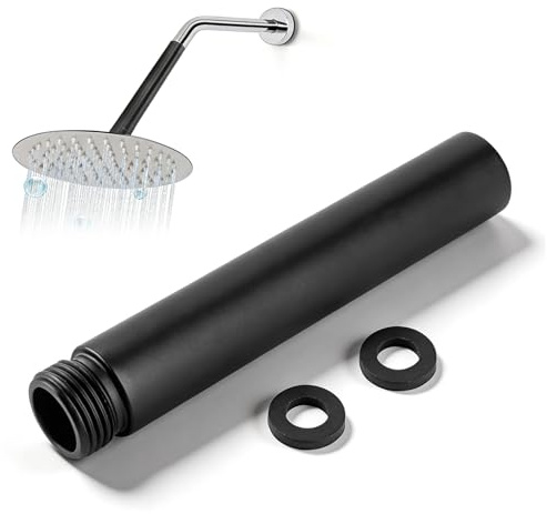 Tuyau d'extension de douche en acier inoxydable noir pour salle de bain