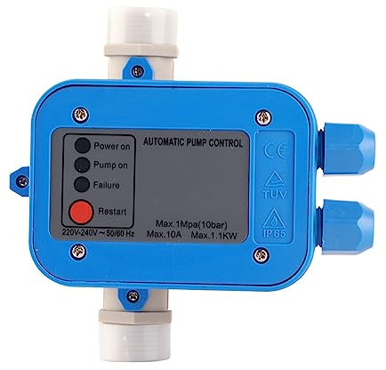 Pressostat Manomètre (10 bar), Pompe électronique, Régulateur de Pression de Pompe à Eau Automatique avec Câble pour Conduite D'eau Domestique, Irrigation de Jardin, Marche/arrêt