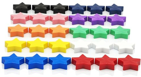 PYJLBX Magnete für Magnettafel, Stark, Kühlschrankmagnete, 30 Stück 10 Farben Sterne, Mini Klein, Bunt für Whiteboard, Pinnwand, Magnetwand
