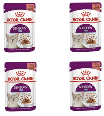 Royal Canin Sensory Feel Nassfutter in Soße für wählerische Katzen | 4er Pack | 4 x 12 x 85 g | Die besondere Textur kann dabei helfen das Mundgefühl von Katzen anzuregen