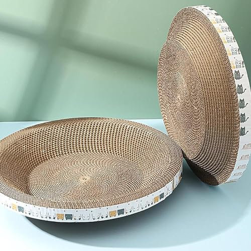2PCS Kratzpappe Für Katzen - Ovales Runde Lounge Kratzbrett, Katzenkratzschale Zum Schutz Von Möbeln, Couch Und Bett - Kratzmöbel Für Trainings Spielzeug