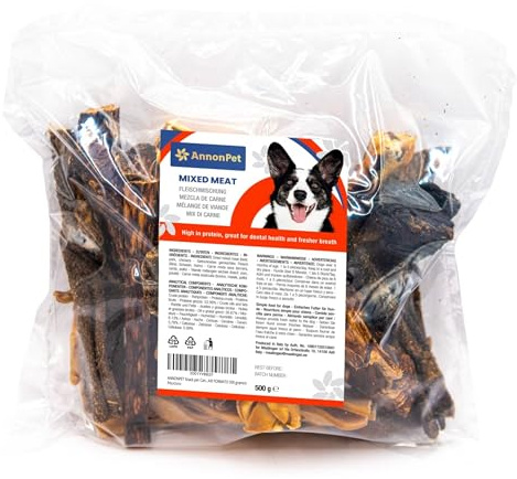 AnnonPet® Snack per Cani Mix Carne Essiccata Suino, Bovino, Pollo. Ideali come Premietto e Addestramento. Masticativi per cani Carne secca MAXI FORMATO