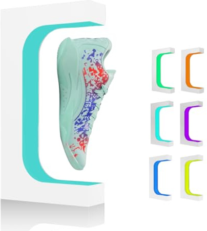 UKESULT Schwebendes Schuh-Display, schwebender Sneaker-Ständer, magnetisches Schweberegal, drehbares Schuhregal, 16 Farbwechsel-LED-Licht, Heimdekoration, Sammlergeschenk