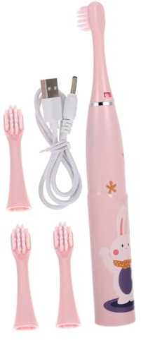 TOVINANNA Elektrische Kinderzahnbürste mit Cartoon Motiv und Tragbar Wiederaufladbar mit 400 Mah Akku Weiche Borsten Geeignet für Kinder und Jugendliche