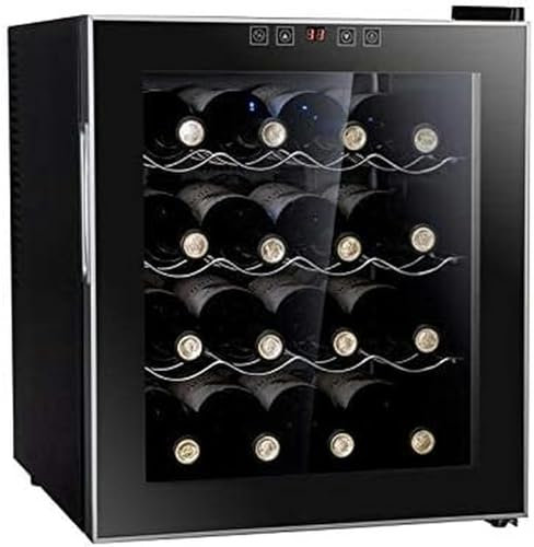 QPZMALSKY RESVUZIONE Rosso E Bianco Termoelettrico di 16 Bottiglie/bancone di Raffreddamento con Schermo di Temperatura Digitale, Frigorifero Indipendente Ahumad Glass Door