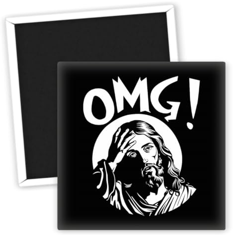 Jesus Motiv Kühlschrankmagnet - OMG Kühlschrankmagnet mit Jesus Motiv - Lustige Kühlschrankmagnete - Kreative Dekoideen - Geschenk für Gläubige - Kühlschrank Magnet für Zuhause
