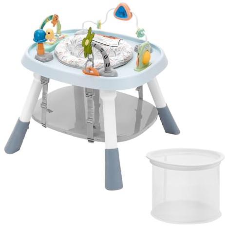 VEVOR Centro Attività per Bambini, Sedile Girevole a 360° Centro Giochi Interattivo, Altezza Regolabile, Castello Gonfiabile, Tavolo da Gioco per Bambini Piccoli con Giochi per Sviluppo, 6 Mesi in Su