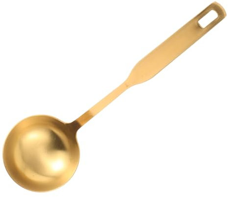 ABOOFAN Louche à Soupe Dorée En Acier Inoxydable 304 Renforcé 25 Cm, Cuillère à Nouilles Robuste, Ustensile La Cuisine Polyvalent Pour Filtrer Et Servir, Usage Quotidien, La Cuisine Maison