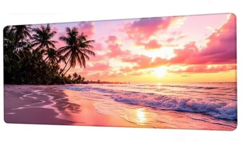 Tapis de Souris Fleurs Tapis Souris XXL, sous Main Rose, Grand Tapis de Souris Gamer avec Bords Cousus, Tapis de Bureau Antidérapante Imperméable, Tapis de Souris Gaming pour PC, Cadeau Homme BJ-437