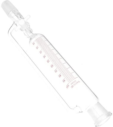 SOLUSTRE Embudo de Separación de Vidrio Cilíndrico para Laboratorio, Dispositivo Destilador de Vidrio, Resistencia Corrosión y Durabilidad Química