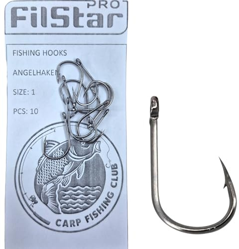 PRO FILSTAR 10 Stück Angelhaken Set - Method Feeder Zubehör - Karpfenangeln