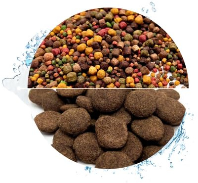 Warnick's Fischfutter Koifutter 8-Sorten-Mix 3-6 mm - 15 kg + 1 KG Hanzam | Mit 1 kg Hanzam - Fischfutter für Koi & Zierfische - Schwimmfähig & gut verdaulich - Farbverstärkend mit Spirulina