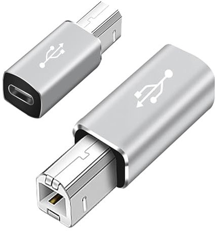 Adattatore Di Tipo C Femmina A B-USB C A Stampante Maschio, Convertitore USB C A -B | Adattatore A B Ad Alta Velocità Per Stampante, Scanner, Piano Elettrico, Controller MIDIs, Connettore I