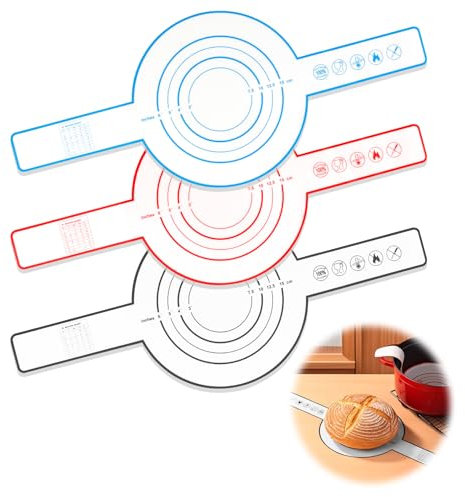 GCNWW 3 PCS Silicone Bread Sling for Dutch Oven, Reusable Non-Stick Baking Mat with Long Handles, Heat Resistant, Easy to Clean, Bread Making Accessories for Sourdough Breads Pizza and Cookies