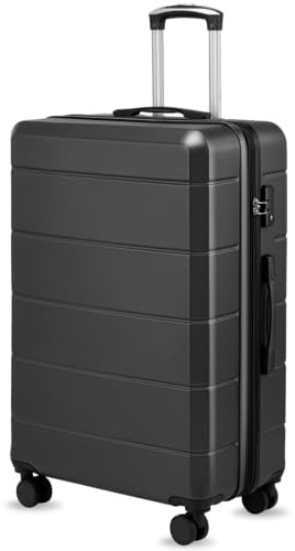 YOETEY 28 Inch Checked Luggage with Spinner Wheels, 106L Large Expandable Hardside Suitcase with TSA Lock, Durable ABS Hard Shell for Family Vacation and International Travel (28 in, Black)