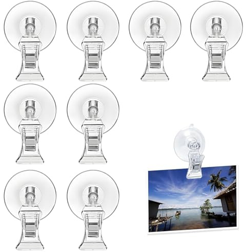 xutong 8 Stück Transparent Saugnapf klammer Set,Wiederverwendbar, Geeignet für Glas, Marmor, Metall und Glatte Oberflächen,Supermarkt, Zuhause Bad Fenster