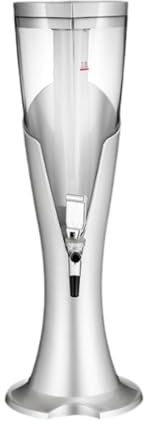 MagiDeal Torre de cerveza, dispensador de bebidas, de mesa, estable, dispensador de jugo de bebida, dispensador de cerveza con grifo para fiestas, pubs, bares, Plata