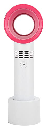 Fdit Ventilador de Mano sin Aspas Recargable por USB para el Hogar Al Aire Libre, Velocidades Ajustables, Práctico Refrigerador, Ventilador Ligero sin Aspas con Potente, Blanco para Oficina (Leche
