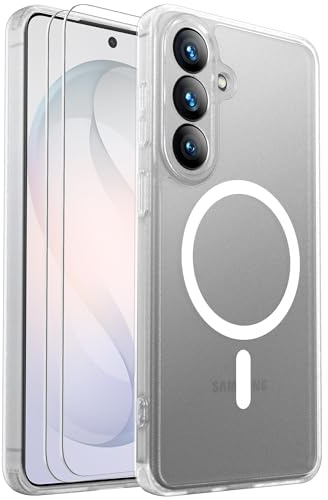 for Samsung Galaxy S26+ / S26 Plus Case Magnetic Shockproof, Full Camera Protection, Fit for MagSafe, with Screen Protector X2, Translucent Anti-Fingerprint Case for Samsung Galaxy S26+ (Clear)