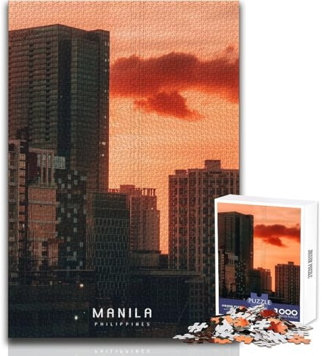Puzzle de 1000 pièces pour Adultes - Jeu de réflexion Manille - Jeux familiaux - Améliore la mémoire - Anti-Stress - Dimensions 38x26cm