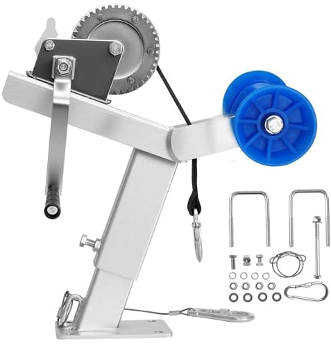 Adjustable Boat Trailer Winch Post with 1200Lbs Ratchet Winch & Roller – Complete with 8m Strap, Universal Fit for Motorboats, Fishing Boats & Speedboats