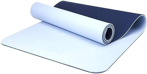 Estera de Yoga azul, estera de Fitness for Pilates, abdominales, flexiones de estiramiento, estera de suelo for el hogar, equipo de ejercicio Extra largo y ancho neutro, TPE