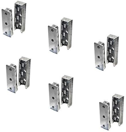 SOTECH 6er Set Verbindungsbeschlag SOLID aus Metall, Einhängebeschlag für Betten, Möbel & Metallbau Bettverbinder Schrankverbinder Möbelverbinder Tragkraft bis 250 kg