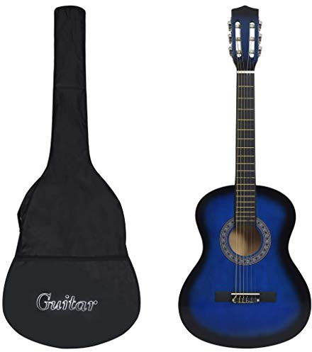 vidaXL Klassikgitarre für Anfänger mit Tasche Blau 3/4 36