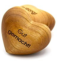 Thankgoods Sag´s mit Herz - Graviertes Handschmeichler Holzherz - Gut gemacht! - Hochwertiges Geschenk