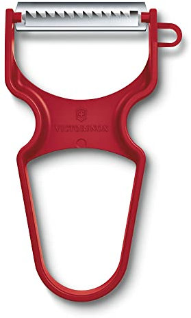 Victorinox RAPID Sparschäler, Julienne, Extra Scharf, Robuster Kunststoffgriff, Rot