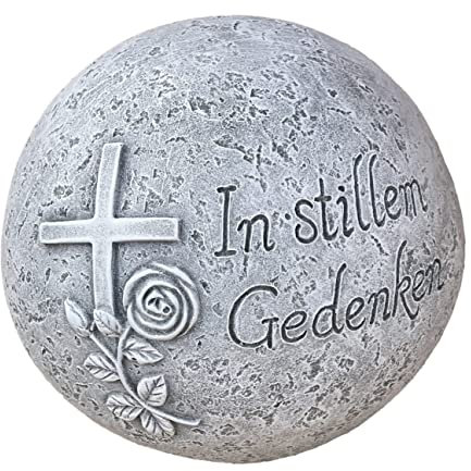 Grabschmuck Grabkugel Kugel In stillem Gedenken Steinguss frostfest 6,2 kg