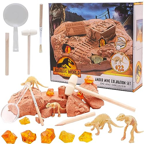 Toyland® Aktivitätspaket „Dinosaurier Graben und entdecken“ – 13-teiliges Set zur Ausgrabung Einer Bernsteinmine – Archäologiespielzeug für Jungen – ab 6 Jahren