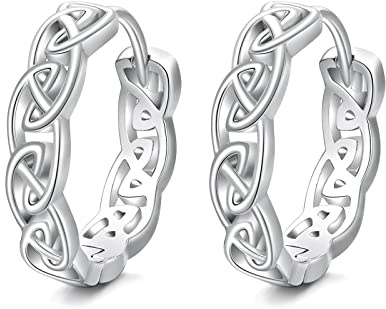 Unisex Creolen 925 Sterling Silber Keltische Kreuz Creolen Wikinger Rune Creolen Schlafen Kreolen Ohrringe Klapp Creolen Ohrringe Ohrschmuck Geschenk für Männer Frauen
