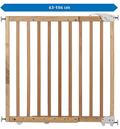 reer Türgitter und Treppenschutzgitter, Baukasten zum Selbstbauen, zum Klemmen oder Schrauben, ausziehbar 63-106 cm, Natur