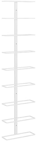 vidaXL Wand Weinregal für 9 Flaschen Wandregal Weinhalter Weinflaschenhalter Flaschenregal Weinständer Hängeregal Weinflaschenregal Weiß Eisen
